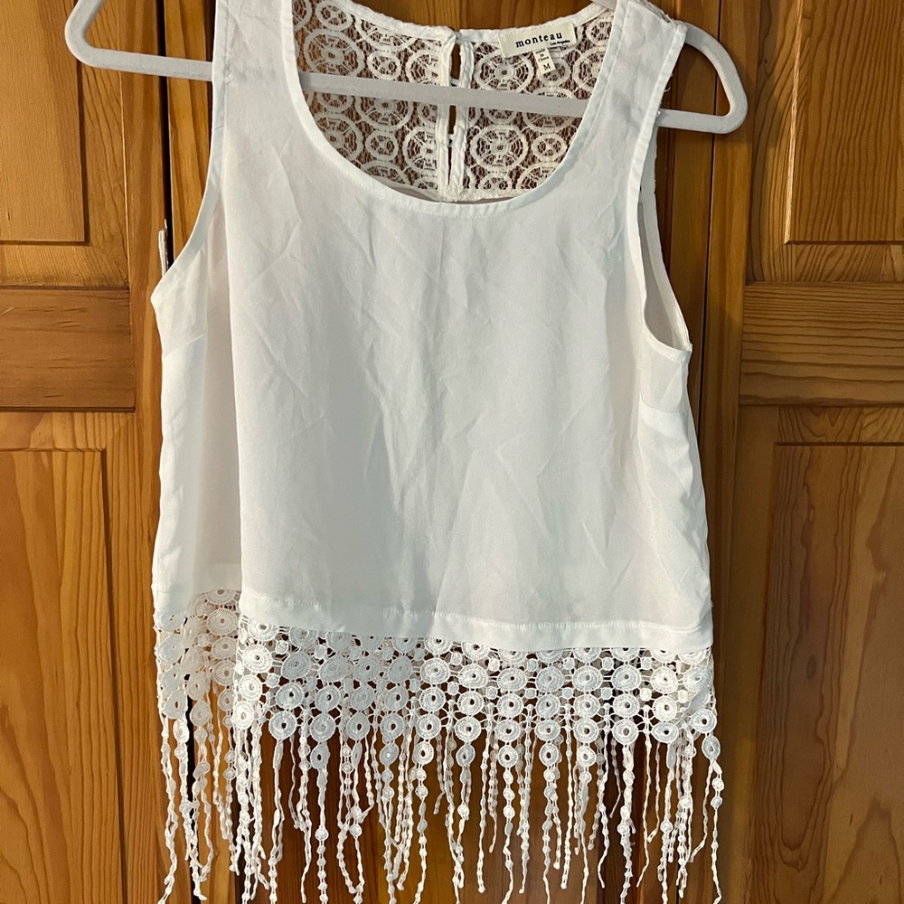 Monteau fringe tank top